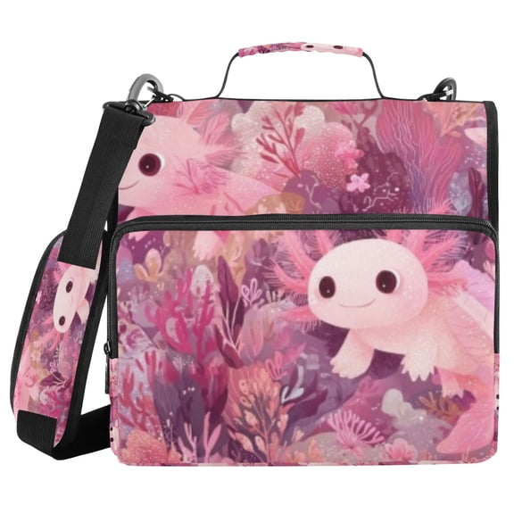 DIXRUYEE Zipper Binder trapper keeper Documents Organized Pink Fish Coral Reef Printed