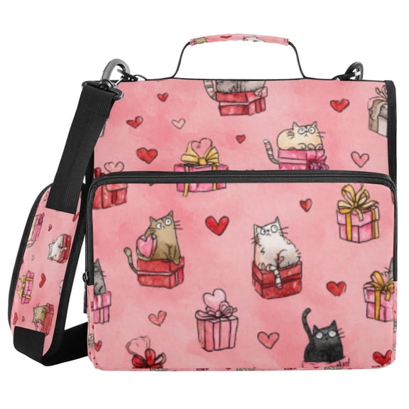 DIXRUYEE Zipper Binder trapper keeper Documents Organized Pink Kitten Gift Wonderlan Printed