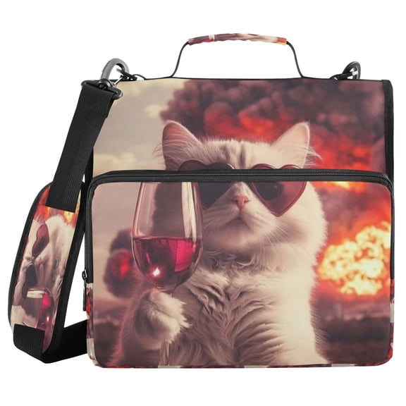 DIXRUYEE Zipper Binder trapper keeper Documents Organized Rosy Night Toast Printed