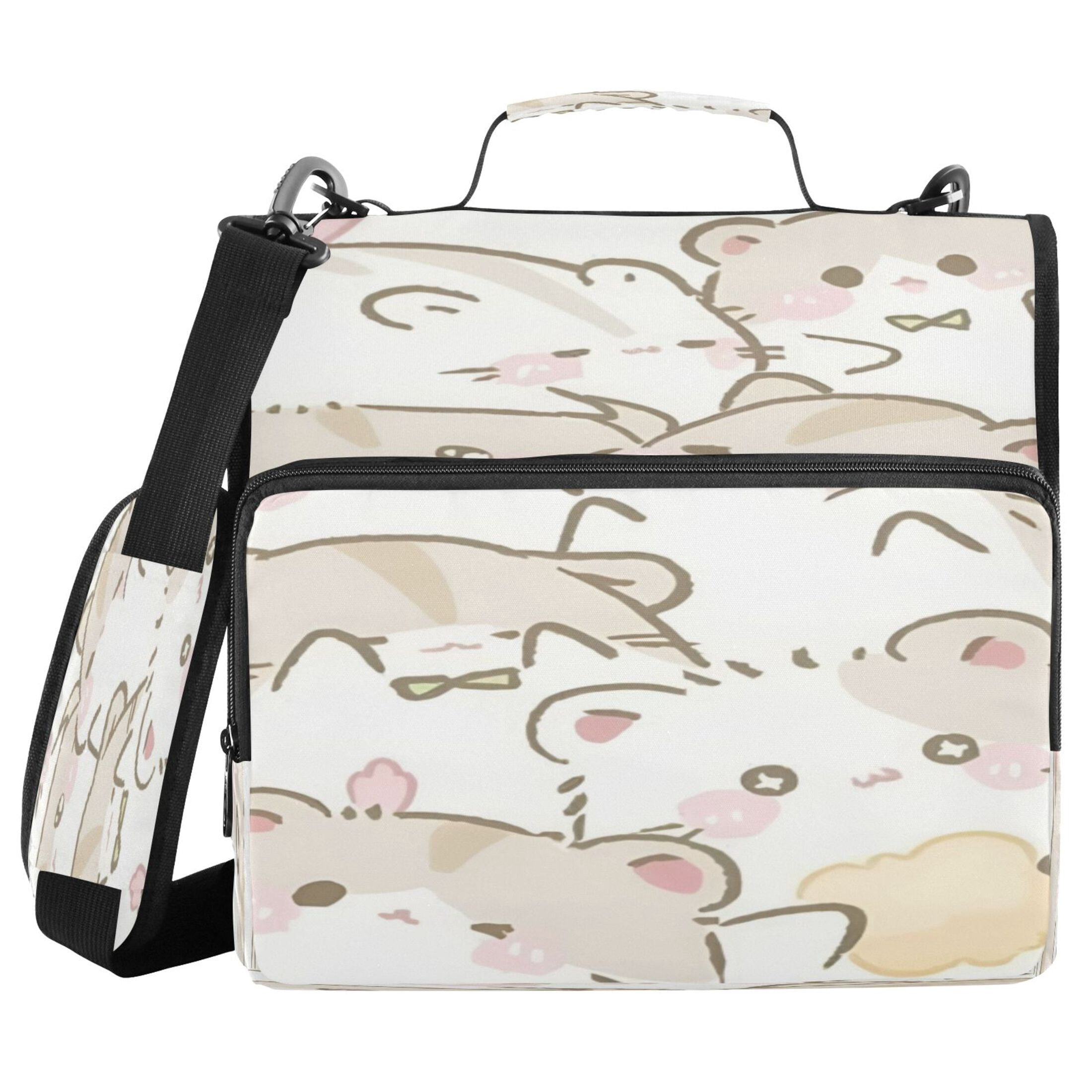 DIXRUYEE Zipper Binder trapper keeper Documents Organized Snack Time Hamster Printed
