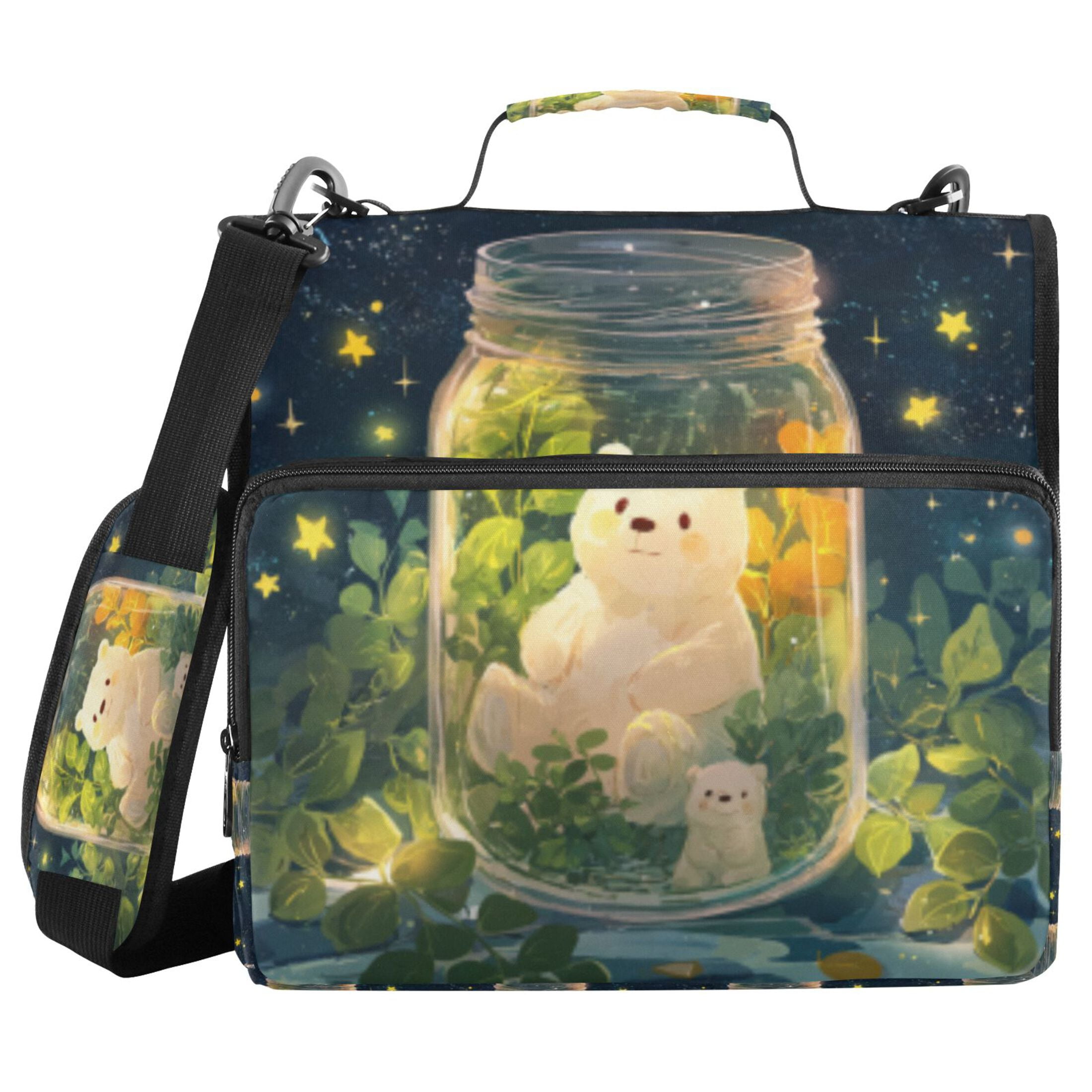 DIXRUYEE Zipper Binder trapper keeper Documents Organized Starry Jar Printed