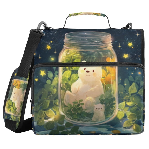 DIXRUYEE Zipper Binder trapper keeper Documents Organized Starry Jar Printed