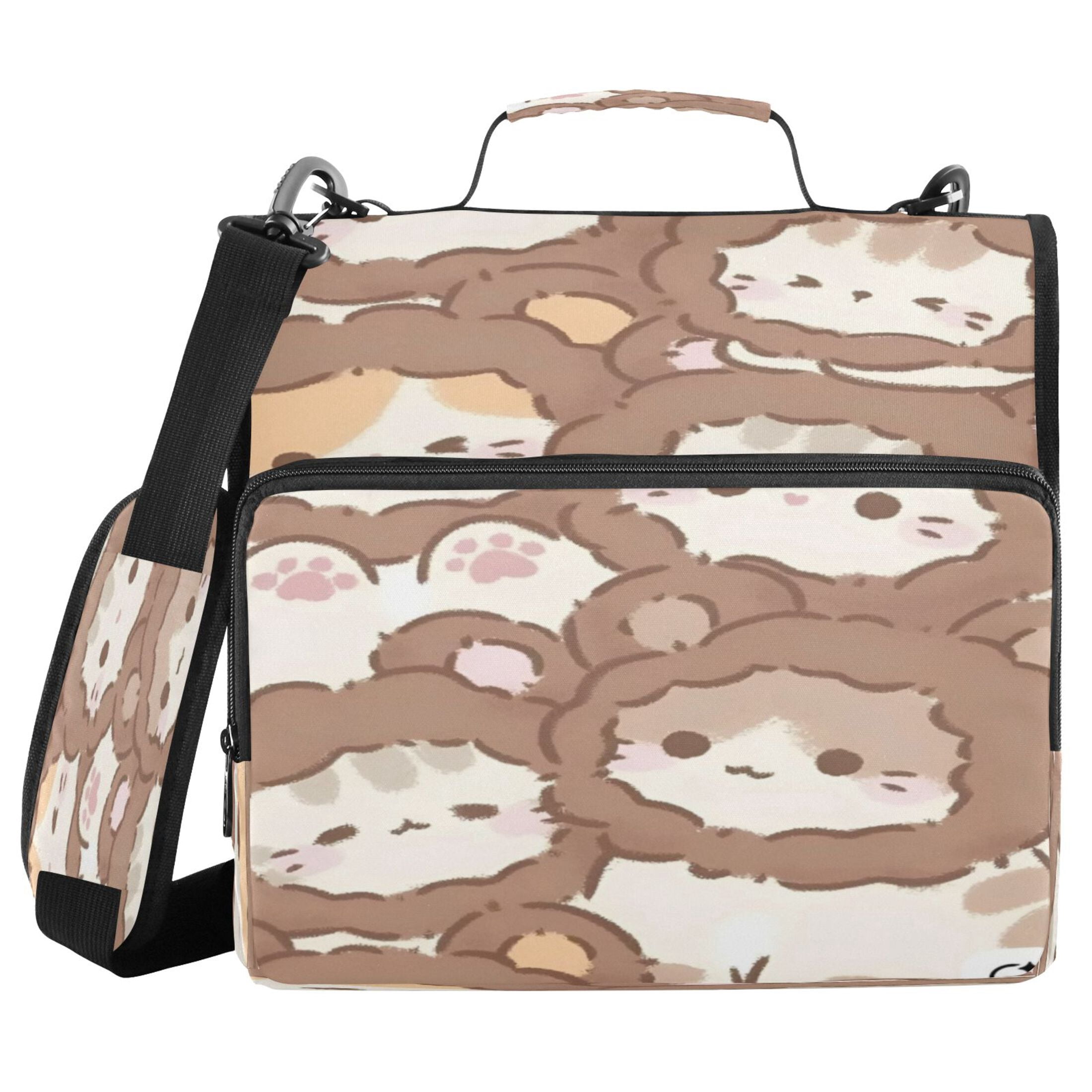DIXRUYEE Zipper Binder trapper keeper Documents Organized Warm Whisker Huddle Printed