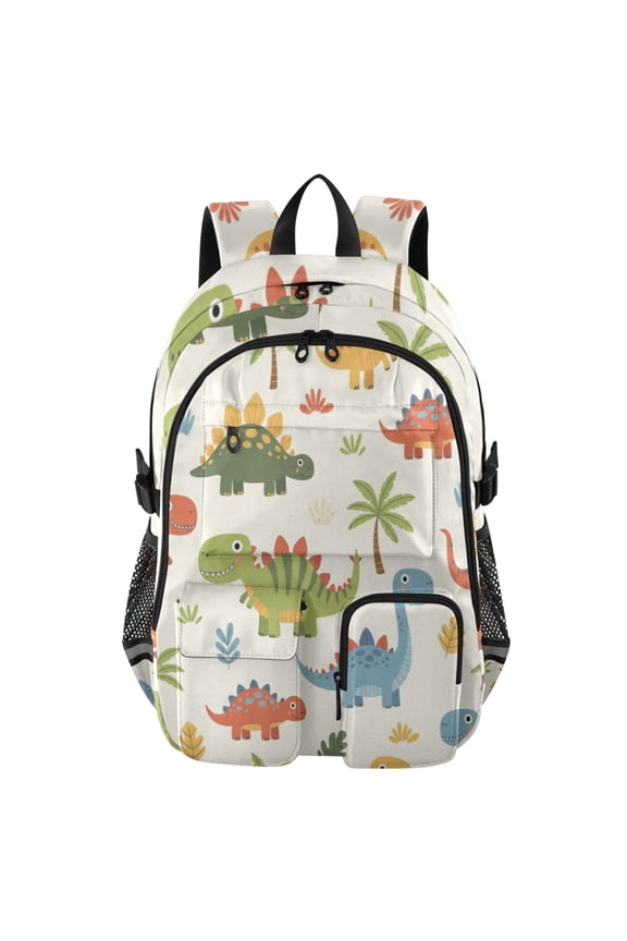 dinosaurs Backpack for School 14Laptop Compatible with Reflective Safety Strips