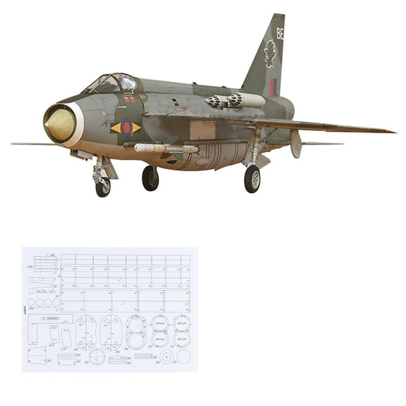 DIY 1/33 Scale British Lightning F Mk.6 Fighter Paper Model Military Puzzle Kit for Aviation Enthusiasts