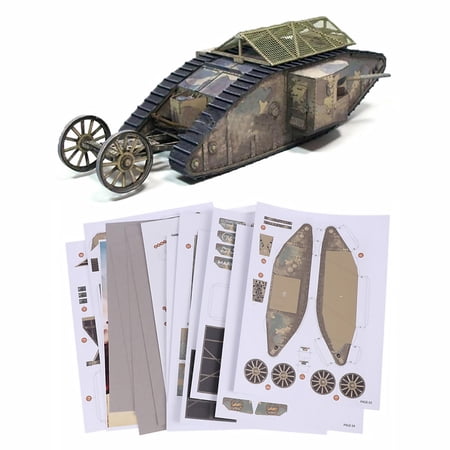 DIY 1:35 Scale WWI British Mark.I Male Tank Model Paper Model Military Puzzle Kit Paper Model TAPDRA Spare Part