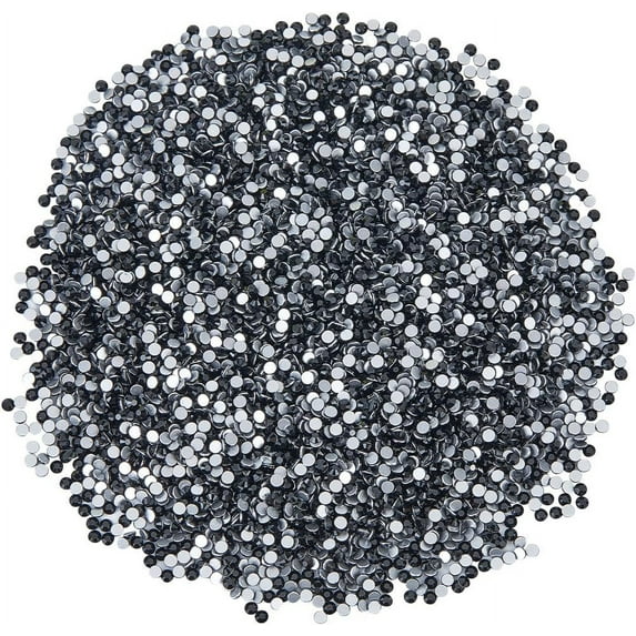 DIY 1 B0X 5760Pcs Glass Rhinestones Beads Diamond Art Replacement Gems Rhinestone Black Painting Flatback Faceted Half Round Sparkle Beads for Makeup Nails Clothing Shoes DIY Decorations Nail DIY