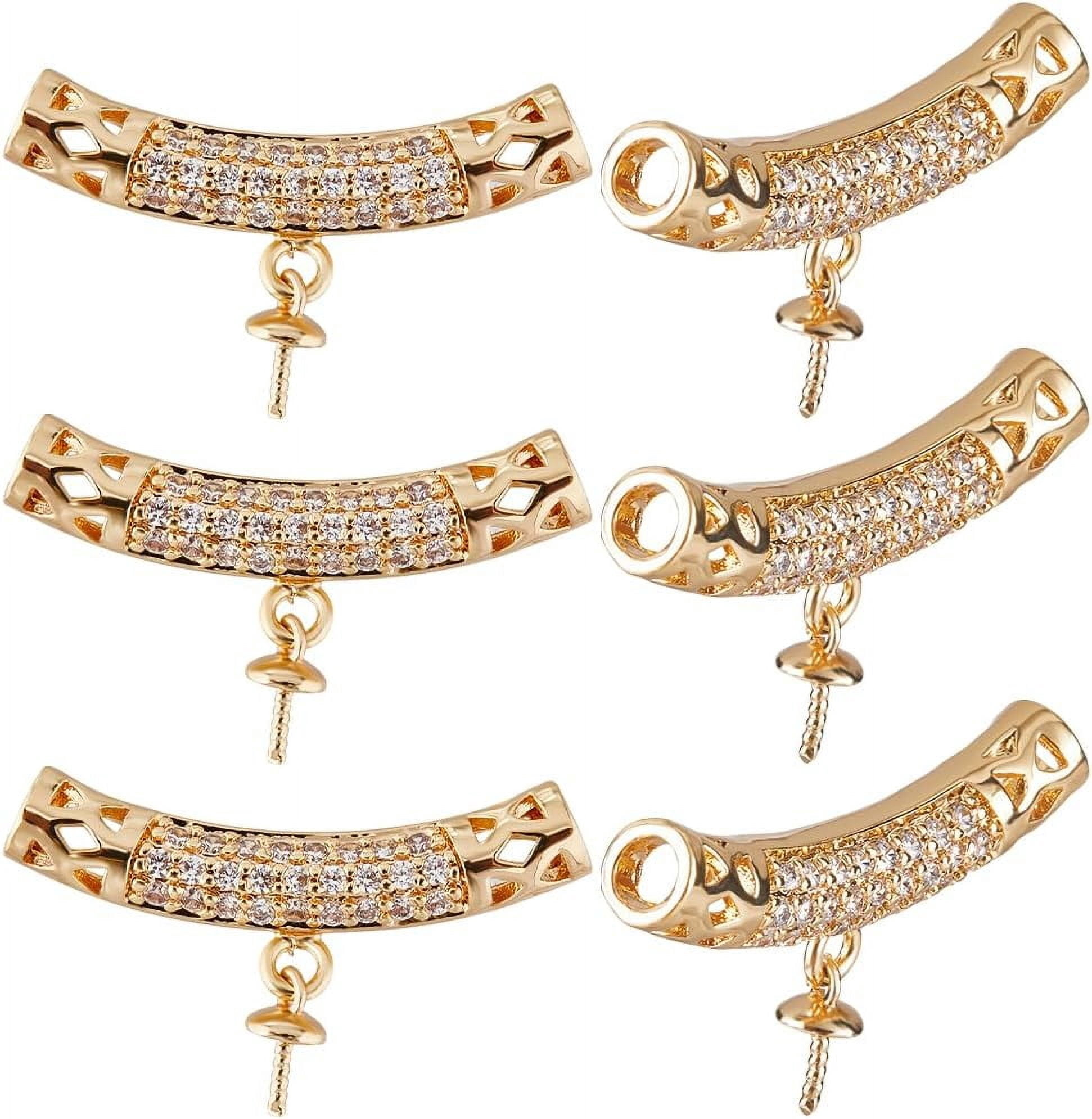Beebeecraft 10 Ciondoli Pinch Bails Placcati Oro 18K Con Zirconie - Forme Cuore, Trifoglio, Foglia, Volpe Per Creazione Gioielli - 2
