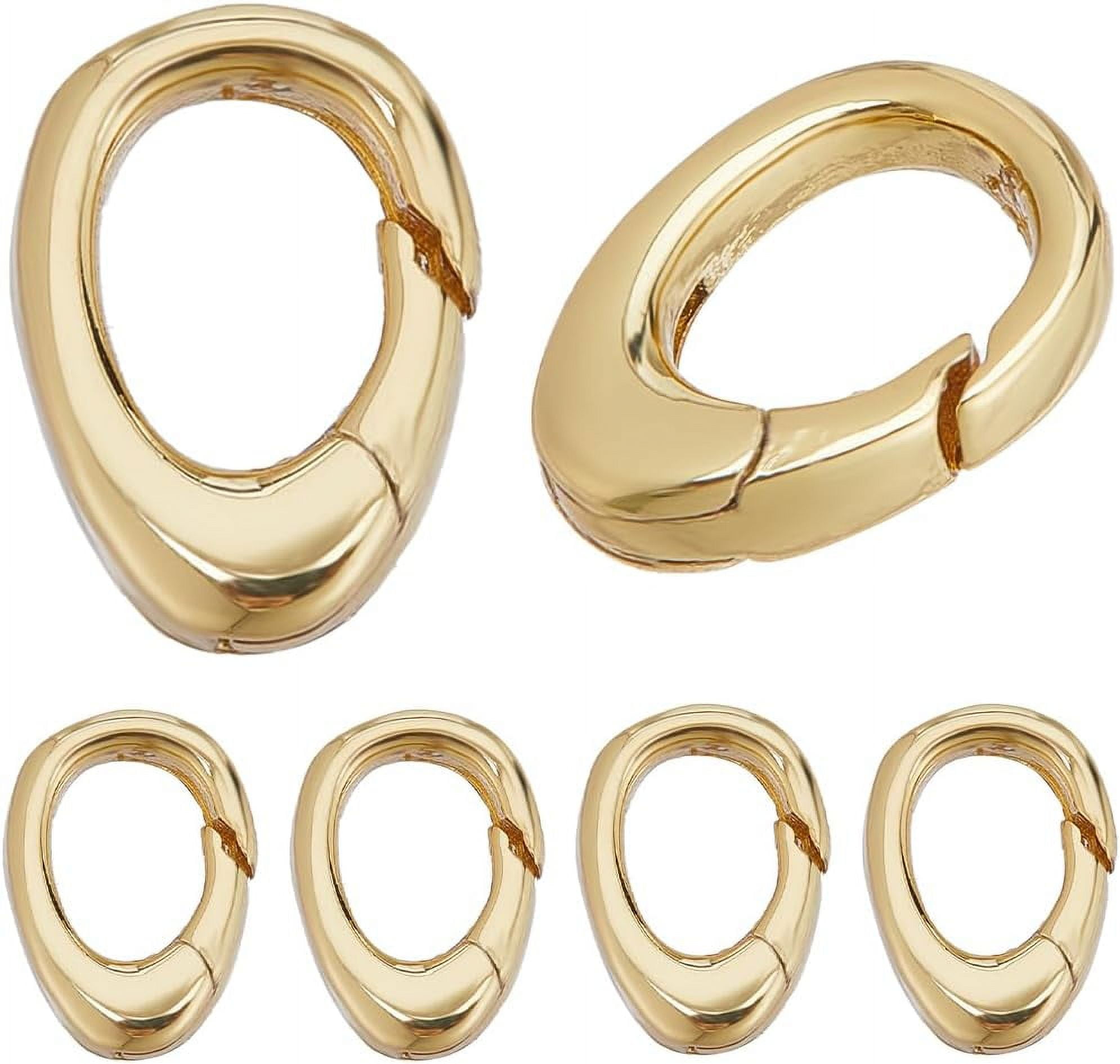 DIY 1 Box 6Pcs Spring O Ring Real 18K Gold Plated Brass Trigger Spring ...