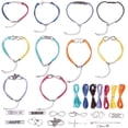 thumbnail image 1 of DIY 10 Faux Suede Leather Wrap Bracelet Making Kit Words Letters Connector Charms Pendants Beads for DIY 10 Rope Wristband Bracelets Sets, 1 of 9