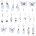 thumbnail image 1 of DIY 10 Pairs Butterfly Wing Charms Fairy Charm Earring Making Kits Organza Fabric Insect Butterflies Charms for Jewelry Making Kit Teardrop Beads Linking Rings Adult Women Starter Set, 1 of 9