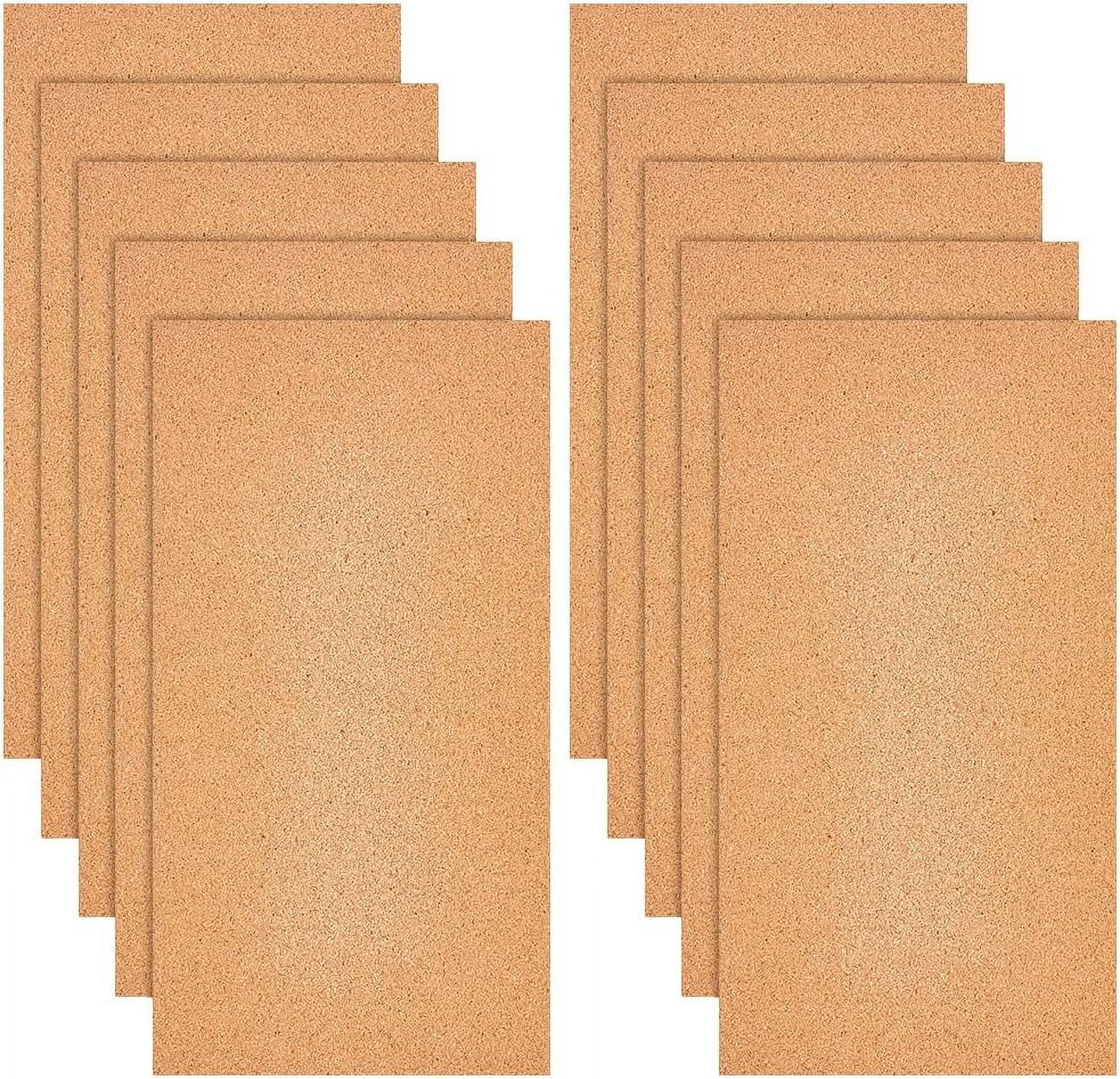 DIY 10 Sheets Cork Sheets 12x6.1 Inch Thin Cork Roll 1mm Thick Brown Cork Board Rectangle Cork Tiles Cork Mats for Coaster Placemat Kitchen Dining Hall DIY Crafts Supplies DIY