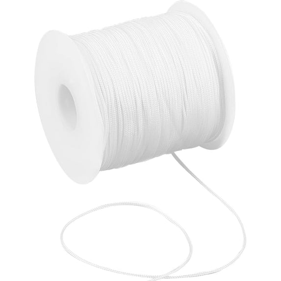 DIY 100 Yards/92m 1mm White Nylon String Cord Nylon String Chinese Knotting Beading Thread Findings for DIY Friendship Bracelet Necklace Jewelry Making Crafting Knitting Macrame Wind Chime Decor DIY