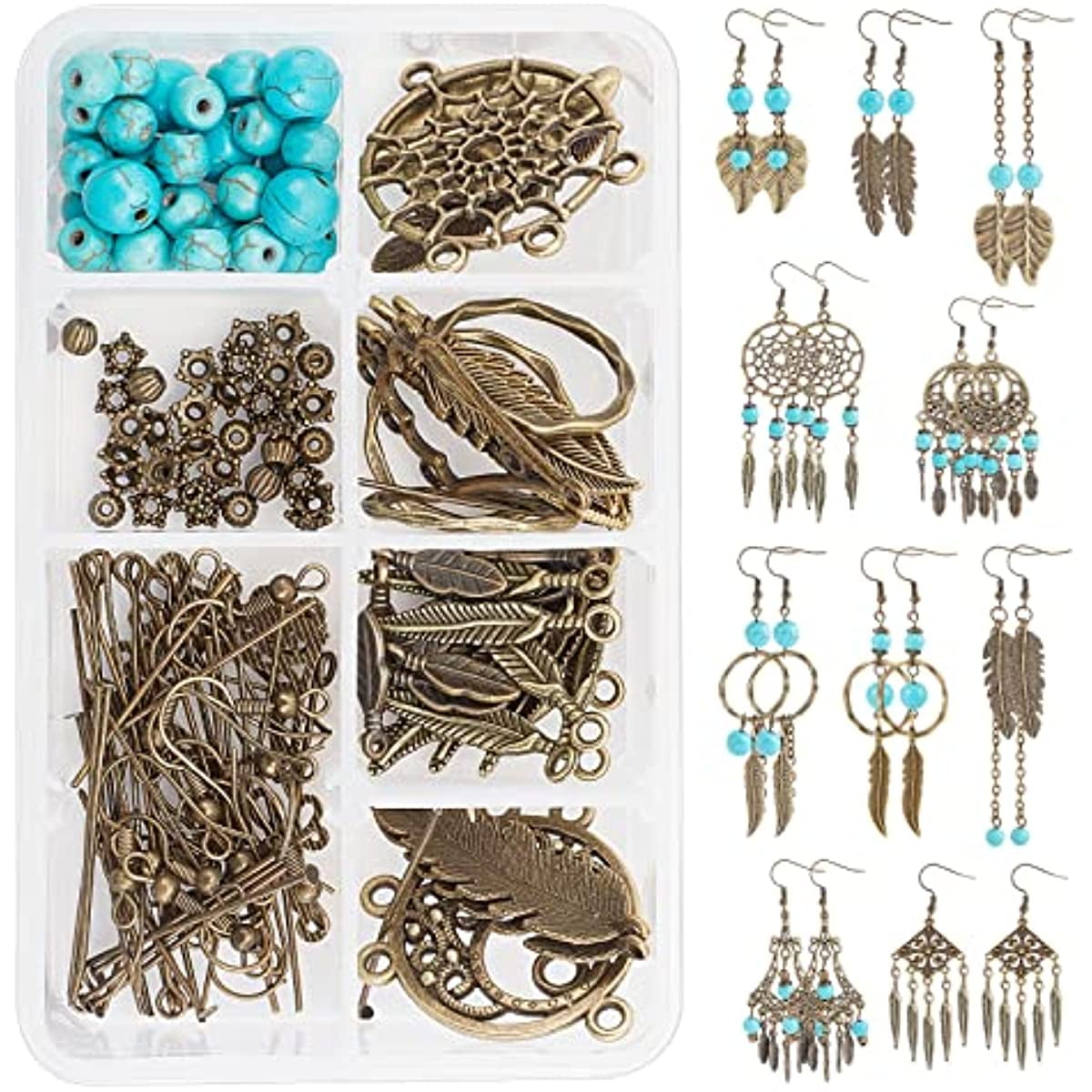 1 Box DIY 10 Pairs Flower Charms Earring Making Kit Hollow Charms for Jewelry  Making Rose Charms Heart Link Rings Resin Flowers Charms Imitation Pearl  Beads Earring Hooks Adult Instruction 