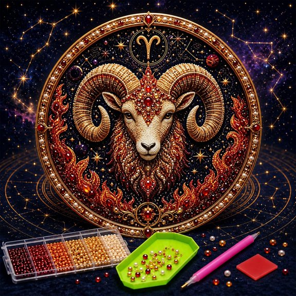 DIY 12 Zodiac Signs Pearl Art Kit, Diamond Art Kits for Adults, Framed Pearl Diamond Painting, 7.87 x 7.87 in
