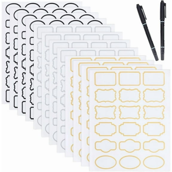 DIY 148 Pcs 3 Colors Jars Transparent Labels Plastic Bottles Waterproof Labels Kitchen Food Container Clear Label Stickers Removable Jars Labels with 1 Pc Marker for Storage Bin DIY
