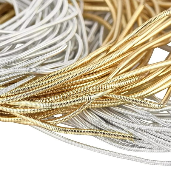 DIY 18Gauge French Bullion Wire 40g Matte Gold and Matte Silver Soft Round Copper French Metalic Wire Sewing DIY Accessories Mixed Color 20g/Color DIY