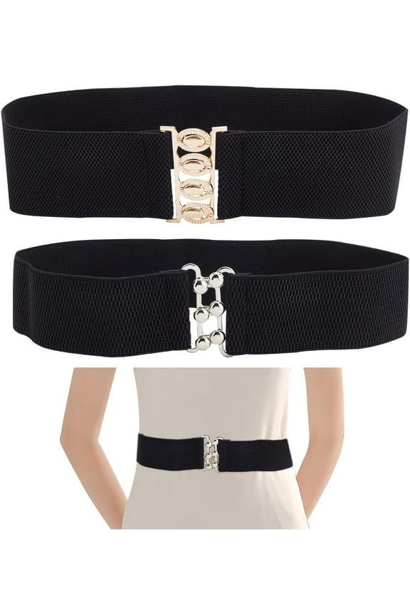 DIY 2 Styles Elastic Waist Belts Women Wide Waist Belt Comfortable Stretch Waist Belt Polyester Elastic Corset Belt