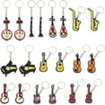 thumbnail image 1 of DIY 20 Pcs Musical Instrument Keychains 10 Styles Silicone Music Instrument Pendants Music Guitar Violin Piano Charms with Metal Key Rings for Music Party Favors Gifts Backpack Decor DIY, 1 of 6