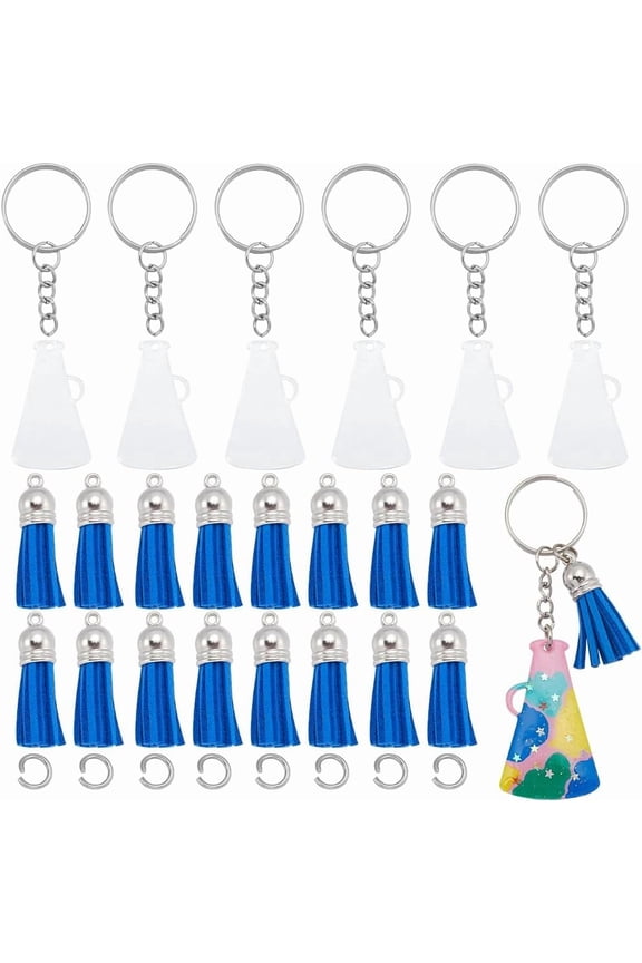 DIY 20 Sets Cheer Keychain Bulk Cheerleaders Keychains Megaphone Keychain Cheerleader Team Gifts Acrylic Cheer Keychains Acrylic Keychains