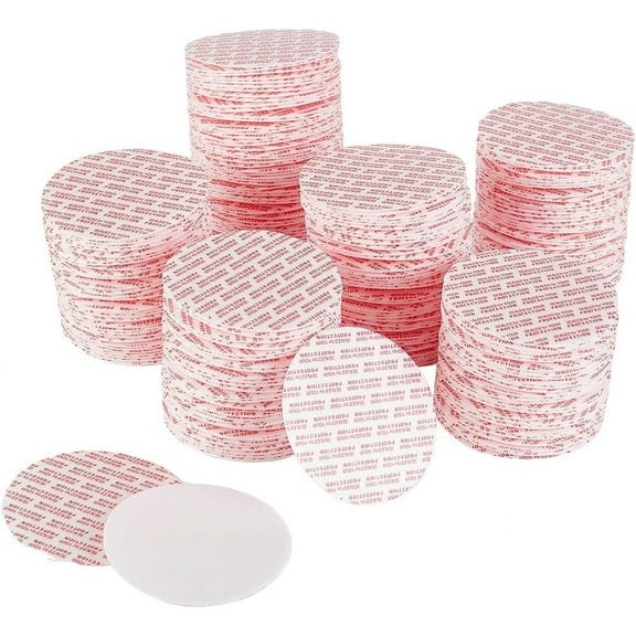 DIY 200Pcs Pressure Sensitive Seals 2.5" Foam Lid Liners Bottle Cap Liners Seal Cap Liner Waterproof Bottle Seals White Bottle Seals for Cosmetic Bottle Glass Jar Lid Seal DIY