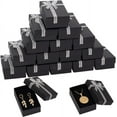thumbnail image 1 of DIY 20PCS 3x2x1 inch Small Jewelry Box Cardboard Empty Gift Boxes with Lids Bulk Black Paper Ribbon Bowknot Cases for Earring Jewelry Ring Charms Necklaces Bracelet Christmas Party Packaging Box DIY, 1 of 5
