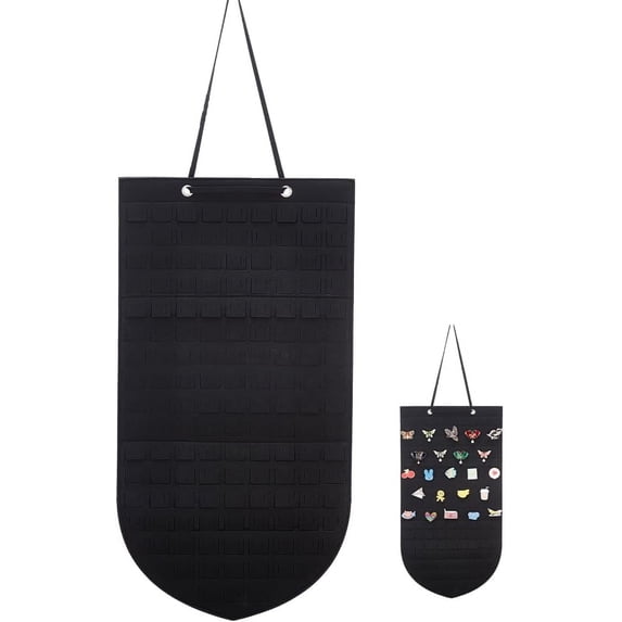 DIY 25.8x13.8 Inch Hanging Brooch Pin Display Holder Brooch Collection Storage Holder Black Double-Sided Soft Felt Wall-Mounted Jewelry Hanging Rolls for Home Decoration Pin Collection DIY