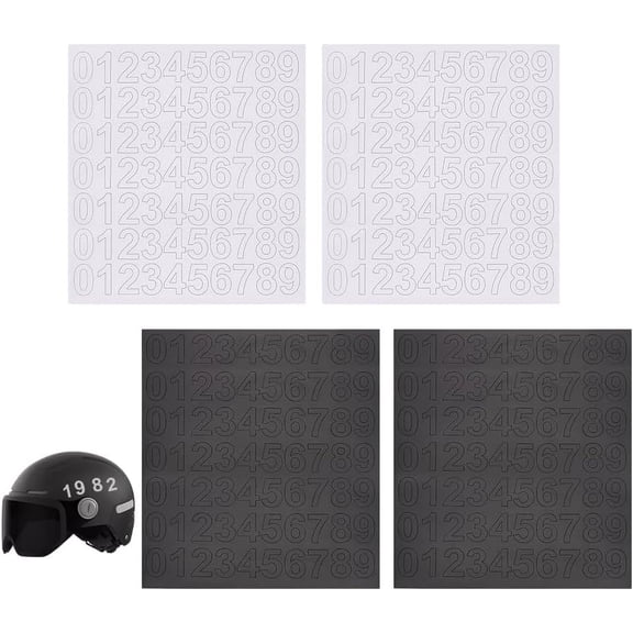 DIY 280 PCS Helmet Number Stickers 1.2 inch 0~9 Sports Self Adhesive Hockey Helmet Decals Black & White Waterproof Hockey Numbers Decals for Baseball Hockey Football Lacrosse Batting DIY