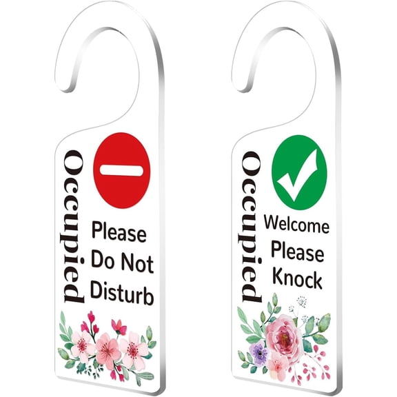 DIY 2Pack Please Do Not Disturb Door Hanger Sign Welcome Please Knock Hanger Sign Acrylic Notice Door Hanger Sign Door Handle Hangings Sign for Home Work Office Schools Business Conference Room DIY