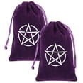 thumbnail image 1 of DIY 2pc Velvet Tarot Card Storage Bags Drawstring Pouches Packaging Bag Rectangle Star 180x120mm, 1 of 6