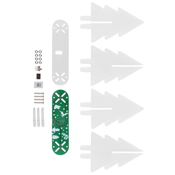 DIY 3-Dimensional Christmas Tree Electronic LED Circuit Kit for Home Desktop Decoration vert