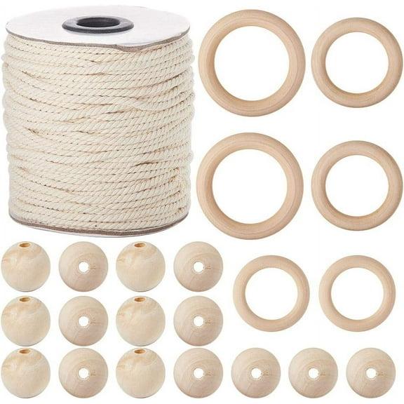 DIY 3 Styles 3mm x 50 Yards Macrame Cord Undyed Natural Cotton Rope for Wall Hanging Plant Hangers Knitting Tary Handmade DIY Crafts for Wall Hanging Knitting Decorative Projects DIY