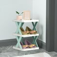 thumbnail image 1 of DIY 3-Tier Storage Shelf | Multifunctional Shoe Rack & Organizer | Plastic Modular Shelving Unit | Green, Orange, Blue | 13.18x10.2x9.44 Inches | Dorm & Home Storage Solution, 1 of 6