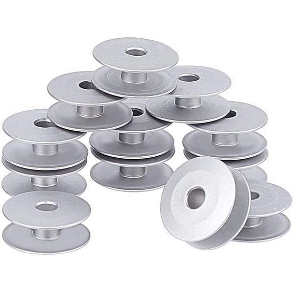DIY 30pcs Aluminum Bobbins M Metal Bobbins Empty Thread Spool for Long Arm Quilting Sewing Machine Crafts Making 25.5x10.5mm Mixed Color DIY