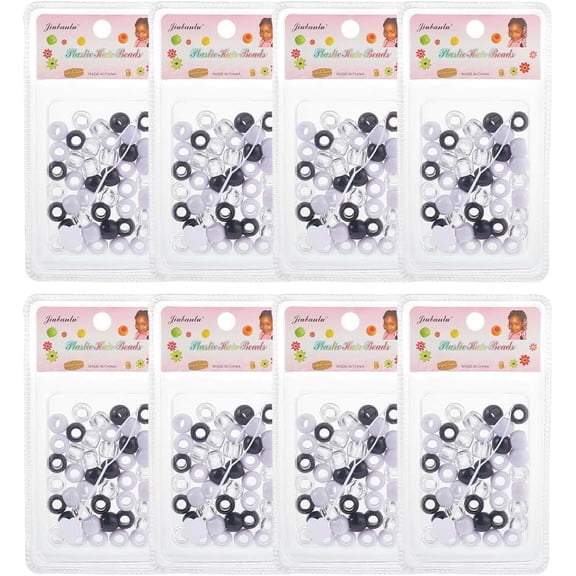 DIY 384 Pcs Pony Beads 11.5x9mm Large Hole Pony Beads Mixed Color Hair Beads with Hair Beader for Hair Braiding Friendship Bracelets Jewelry Making Hole: 5.5mm DIY