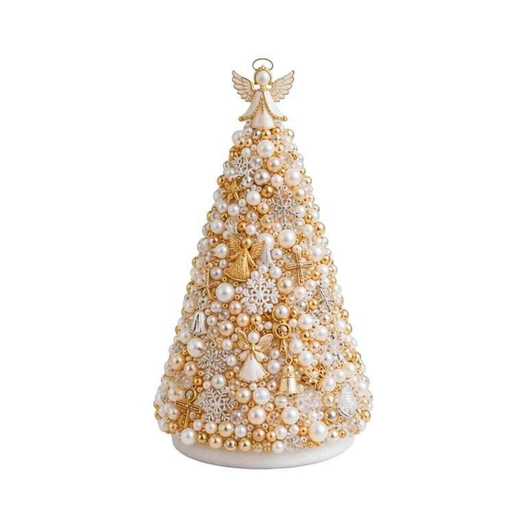 DIY 3D Beaded Christmas Tree Craft Kit With Angel Design Beads And ...