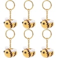 thumbnail image 1 of DIY 3D Bee Charm Keychain Making Kit Including Iron Split Key Rings Handwork Knitting Woolen Yarn Ornaments Accessories Yellow 12Pcs/set, 1 of 6