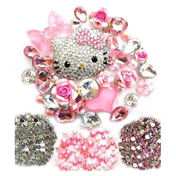 DIY 3D Blinged Out Kitty Inspired Cell Phone Case Resin Cabochons Deco Kit/Set