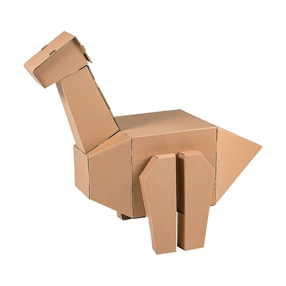 DIY 3D Brachiosaurus Dinosaur Cardboard Stand-Up, Craft Kits, Toy, DYO - Paper, 1 Piece, Brown