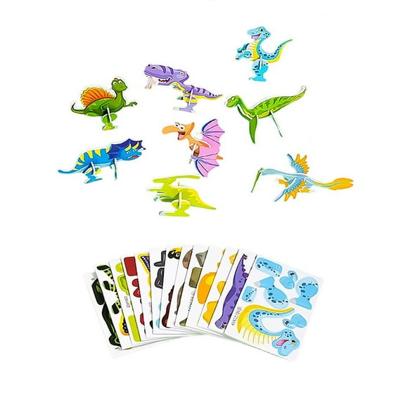 DIY 3D Creative Insect Paper Jigsaw Puzzle, 25-Pack Animal Puzzles Without Tools, Educational Crafts Kit, Easy Assembly 3D Models for Screen-Free Activities, Easter Basket Stuffers (Dinosaur)