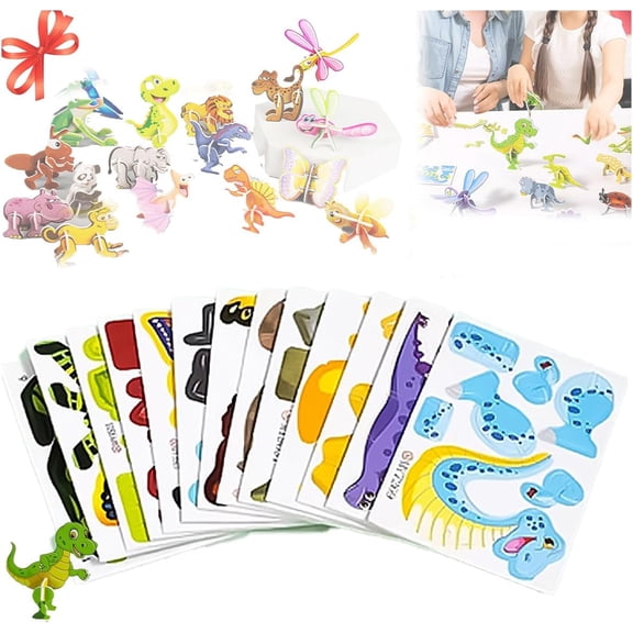DIY 3D Creative Insect Puzzle Paper Assembly Model Kit Educational Craft Building Puzzle for Home Decoration and Creative Activity
