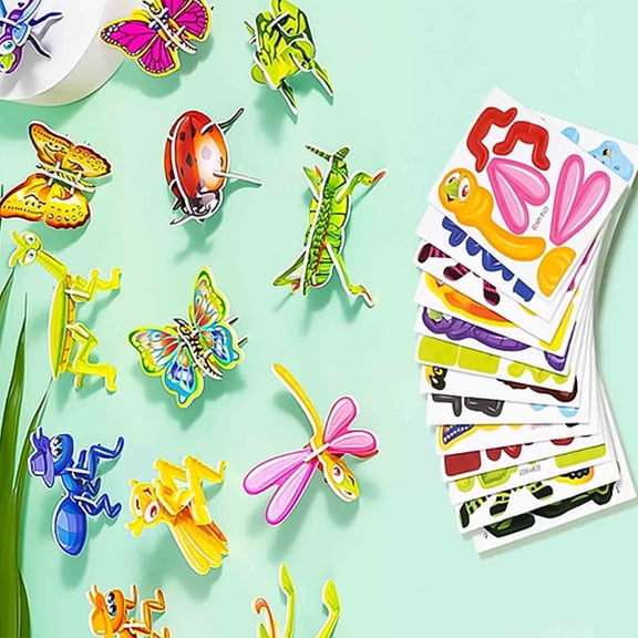 DIY 3D Creative Paper Jigsaw Puzzle Set, Smart 3D Assembly Challenge Puzzle, Three-dimensional Puzzles, Glue-Free Assembly, Activity, Classroom & Family Fun (30 PC)