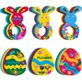 thumbnail image 1 of Gingprous 24 Sets DIY 3D Easter Craft Kits Assorted Egg Shaped Foam Cutouts Easter Foam Stickers Pom-poms for Kids Party Favors Easter Spring Classroom Activity Art Project, 1 of 7