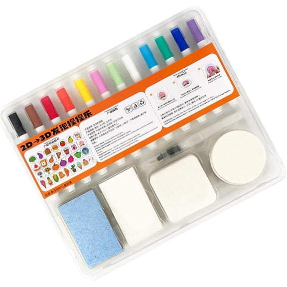 DIY 3D Foam Texture Painting Kit, Puffy Paint Set with Water-Activated Sensory Markers for Kids & Adults, Creative Craft Supplies for Easter