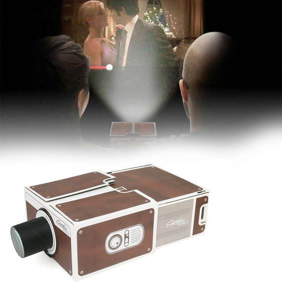 DIY 3D Mini Smartphone Projector Cardboard Light Novelty Adjustable Mobile Phone Projector Portable Cinema