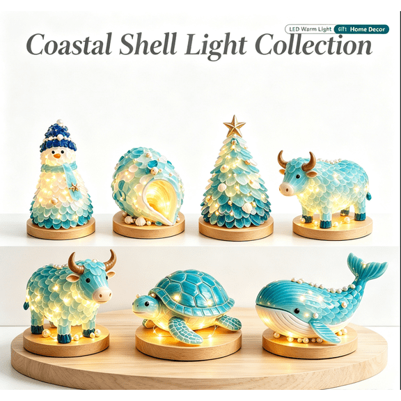 DIY 3D Sea Glass Art Kit - 6 Styles LED Animal Figurine Craft Set (Plastic, Sold Individually)