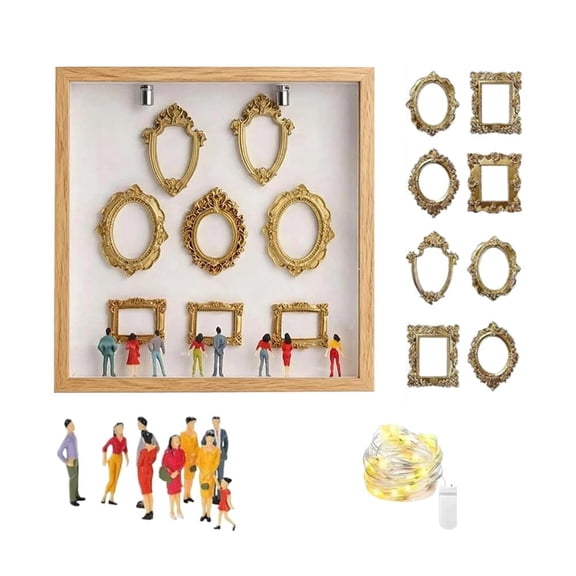 DIY 3D Silhouette Box, 9.7" Mini Museum Shadow Box Art Kit, Creative Resin Desktop Ornament for Home Decor & Gift, Yellow