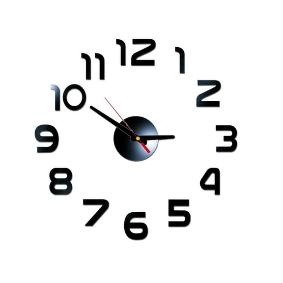 DIY 3D Sticker Wall Clock for Home Decoration Self Timepiece