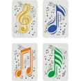 thumbnail image 1 of DIY 4 Pcs Music Notes Stencil Set 11.7x8.3inch 4 Style Reusable Musical Stencil DIY Art Music Template Music Note Stencil for Painting on Wood Floor Furniture Wall and Paper DIY, 1 of 7