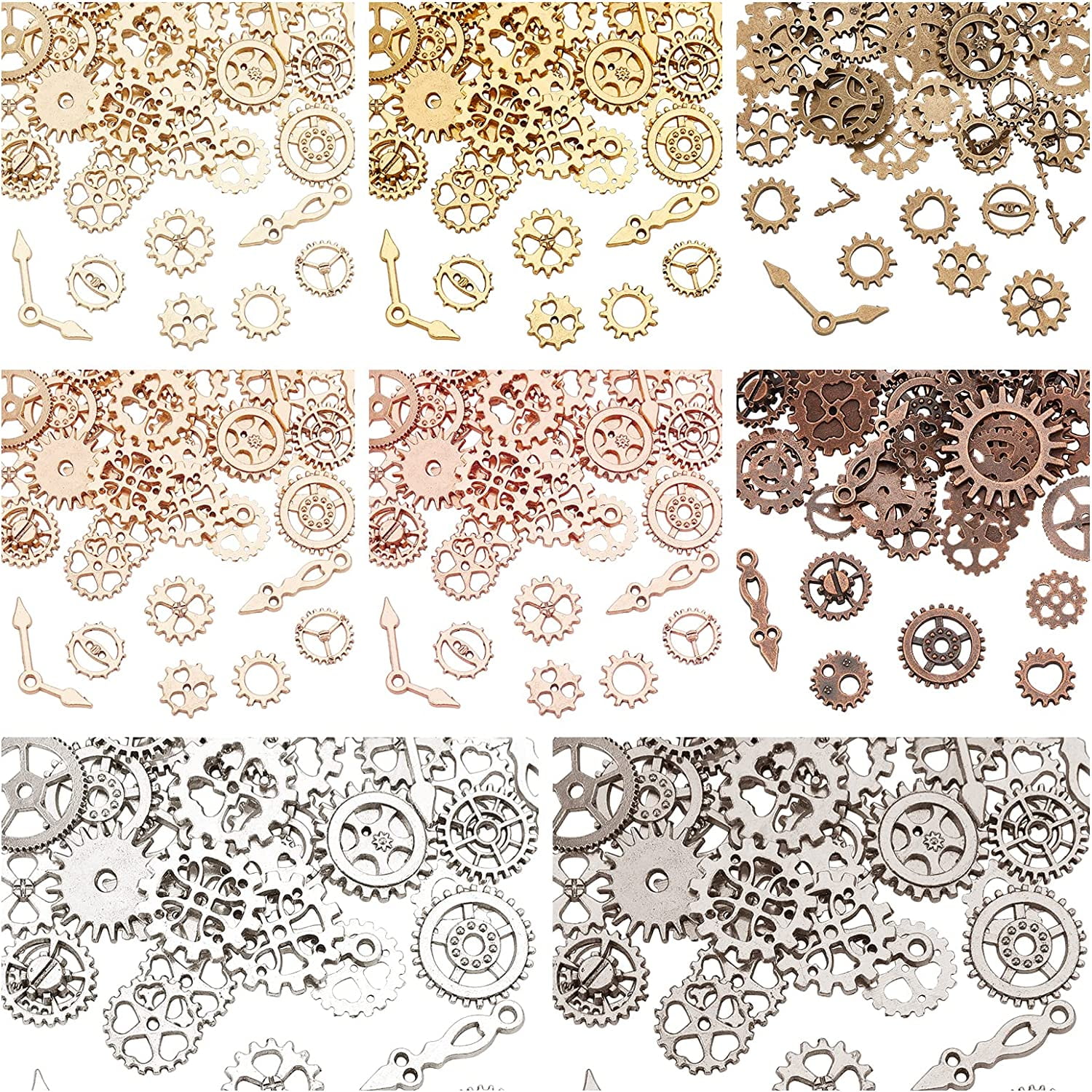 DIY 400Pcs Resin Fillers Antique Steampunk Gears Charms 8-Color UV Epoxy Resin Supplies Filling Accessories Mixed Color DIY